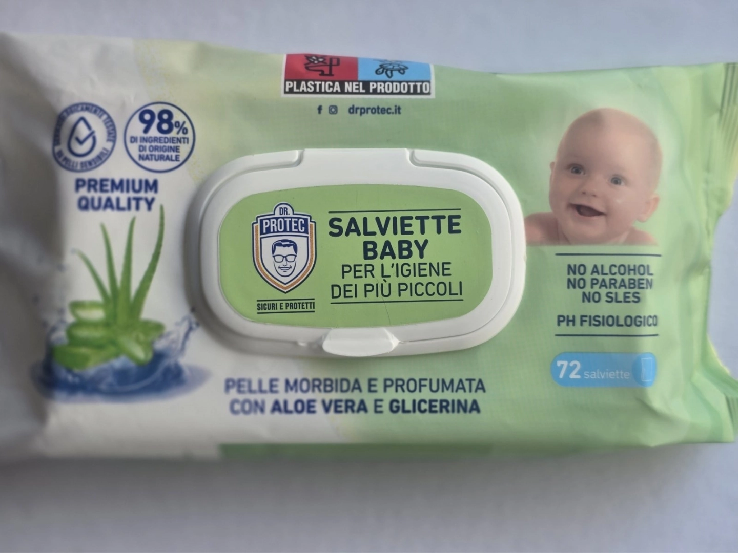 Protec Baby vlažne maramice 72 kom - Aloa vera