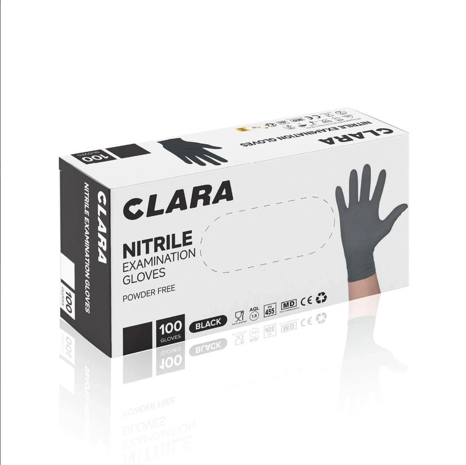 Nitrilne jednokratne rukavice CLARA@ crne 100/1